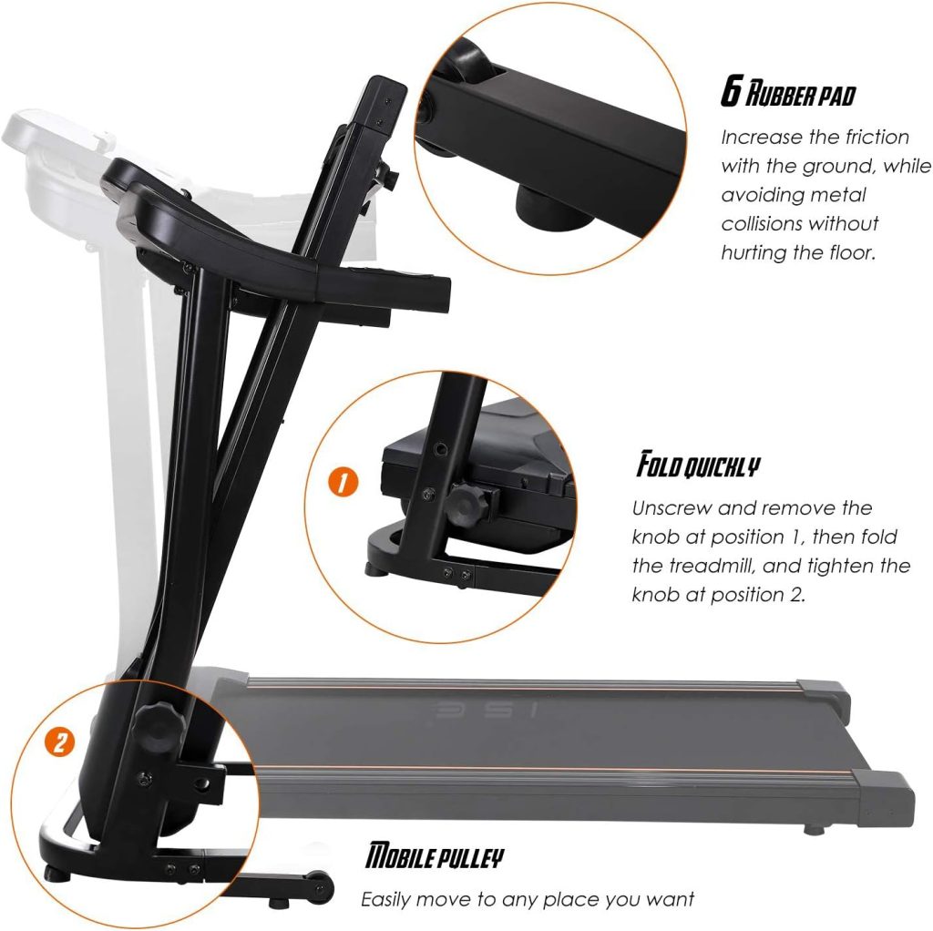ISE Tapis de Course Electrique Pliable Motorisé, Moteur 880W, écran LCD et Hand Puls, 15 Programmes dexercices pré-établis, Support iPad, Silencieux, Idéal pour Maison/Bureau ISE Tapis de Course Electrique Pliable Motorisé, Moteur 880W, écran LCD et Hand Puls, 15 Programmes dexercices pré-établis, Support iPad, Silencieux, Idéal pour Maison/Bureau