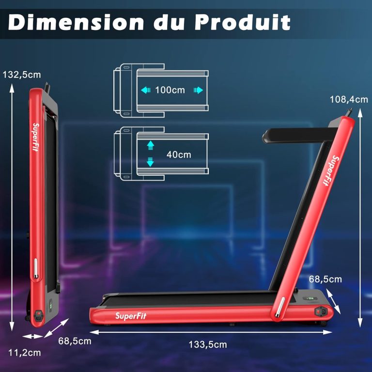 Tapis De Course Pliable GOPLUS - Moteur 550W, Vitesse 1-12 Km/h, écran LCD, Bluetooth, Pour Maison/bureau